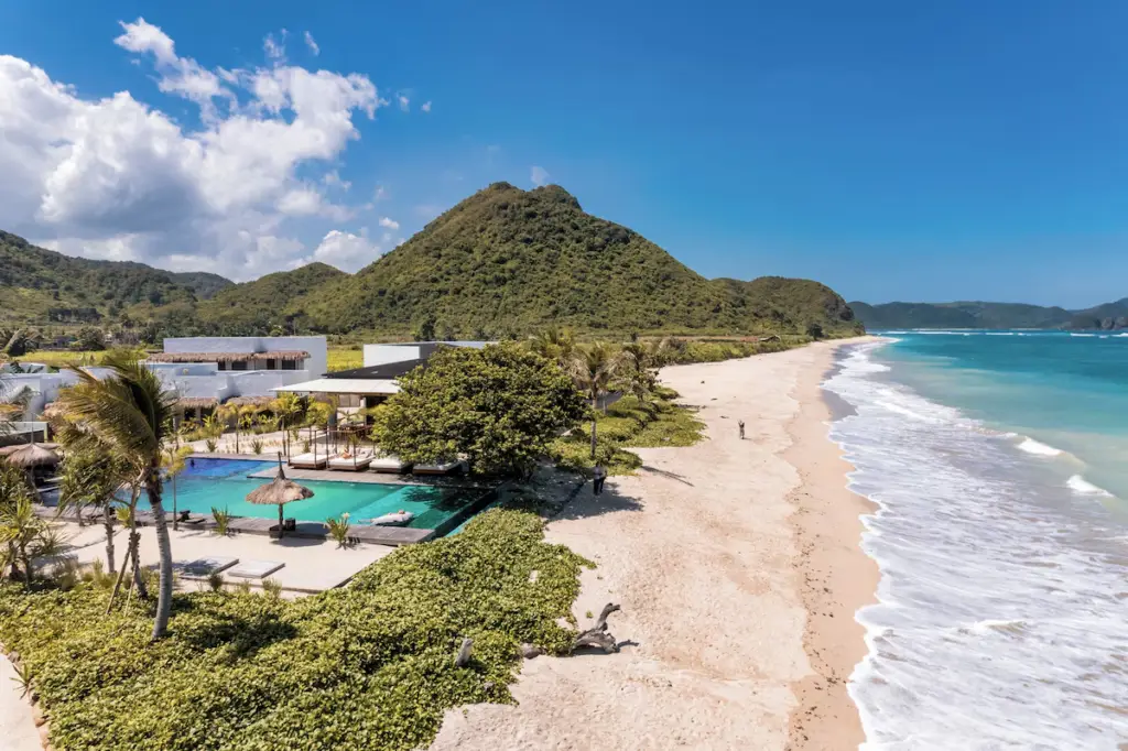 Affordable chic beachfront bungalows with spa services.