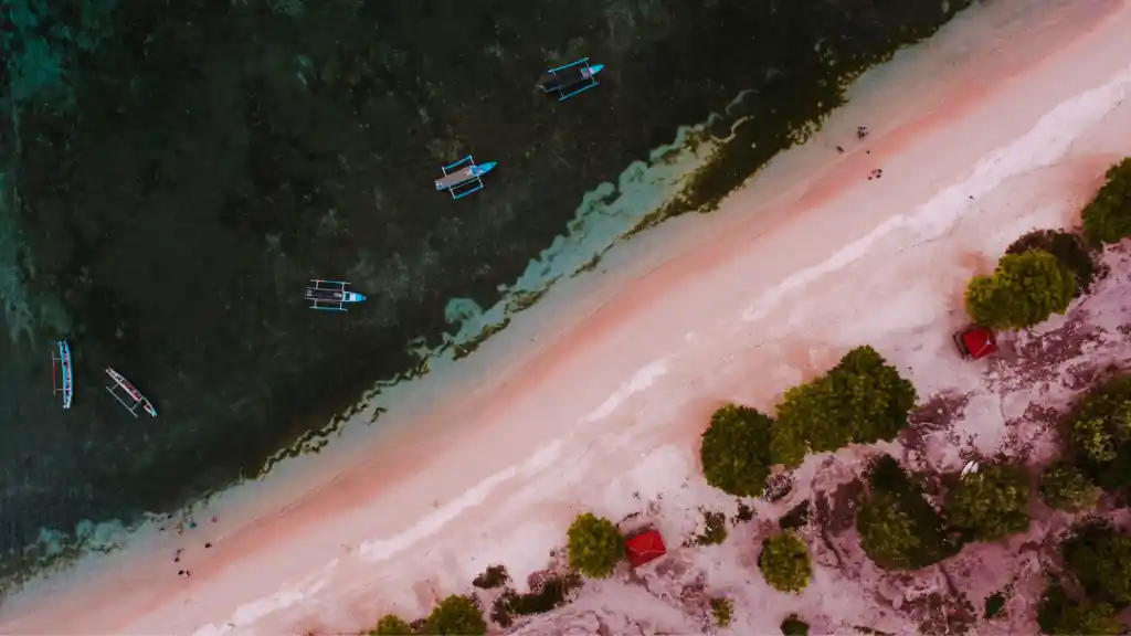 pink beach lombok